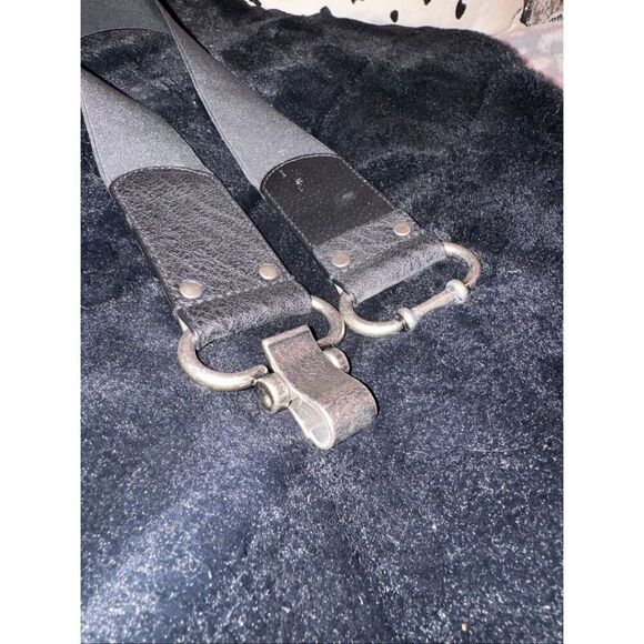 Express vintage black elastic & pewter clip /waist cincher fashion style belt main image 4